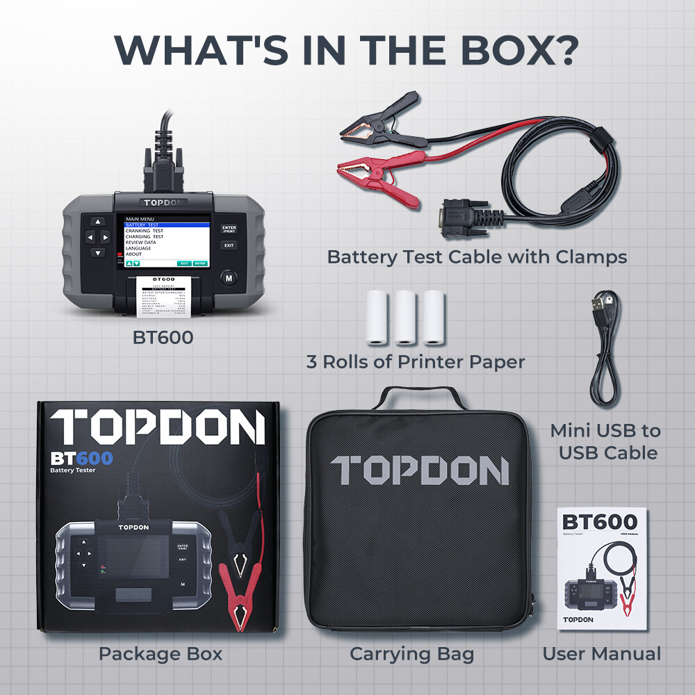 Car Battery Tester w/ Printer 12V 24V Load Cranking Test Auto Digital Analyzer