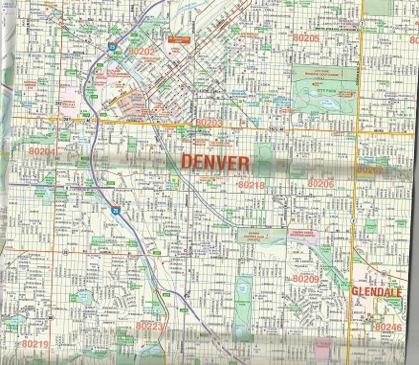 Denver, Colorado Map by Kappa Map Group.