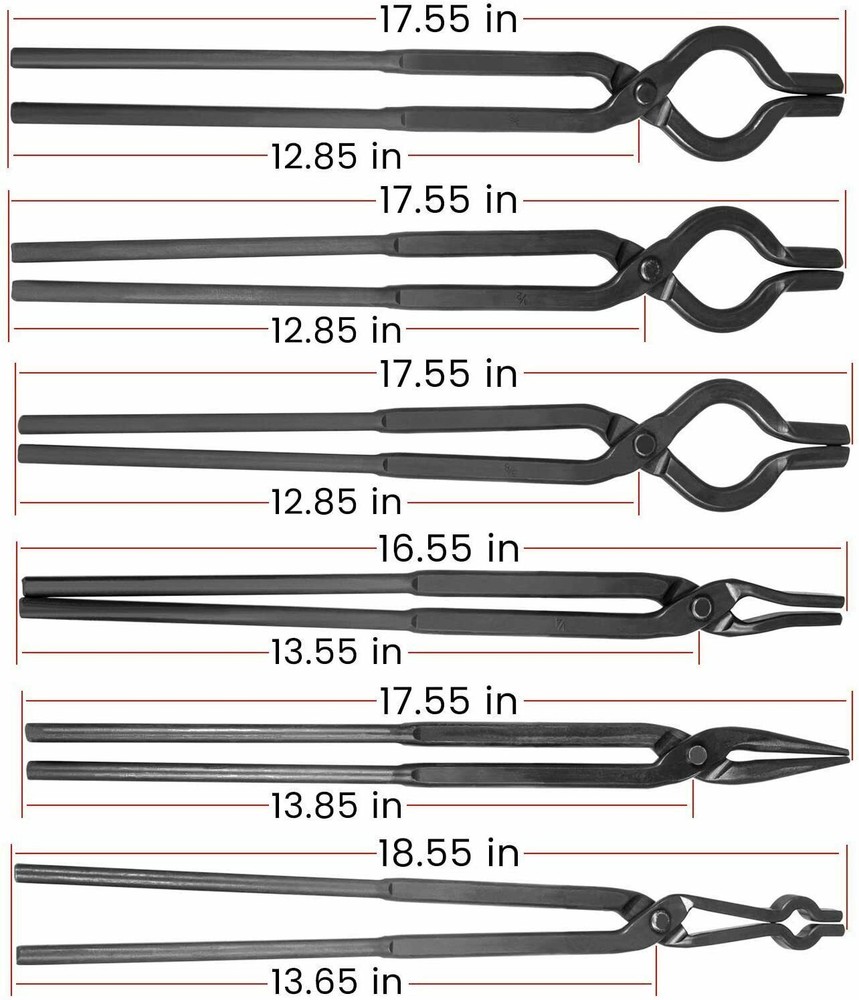 Beginner blacksmith tongs Blacksmith Forge Tong Tools Set Flat Jaw Pick Up