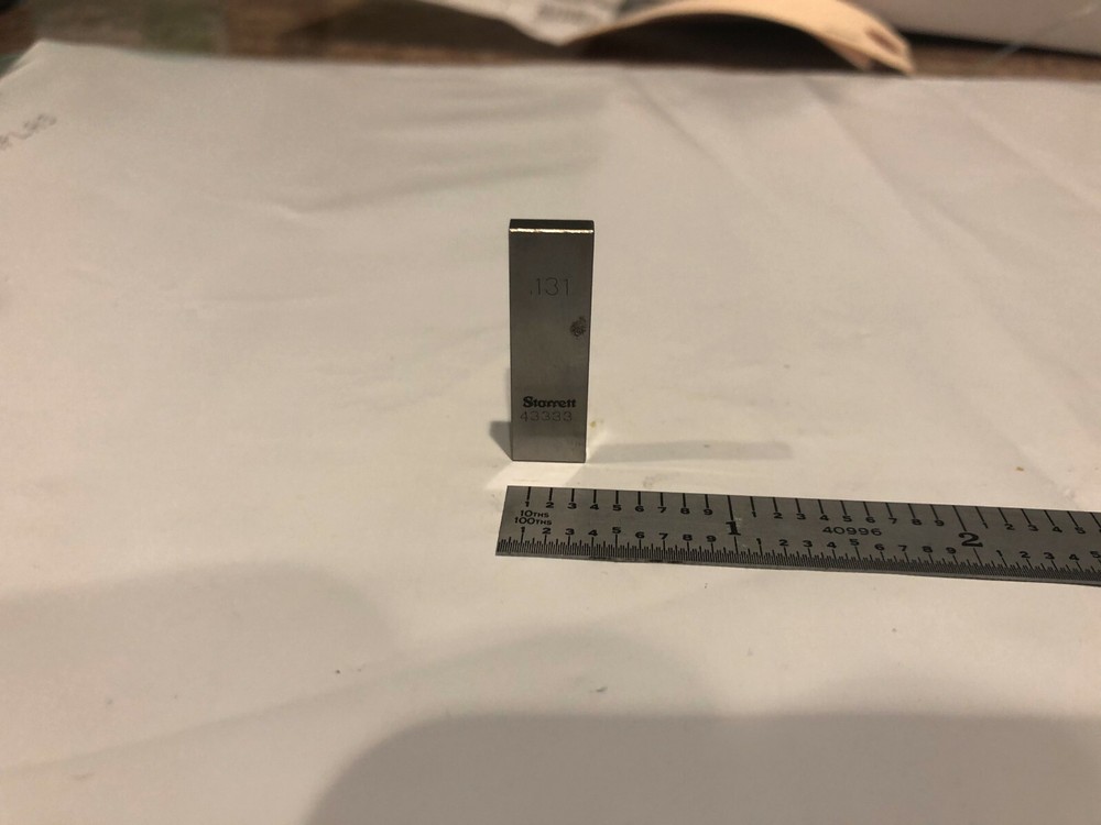 .131" Starrett Rectangular Steel Gage Gauge Block.