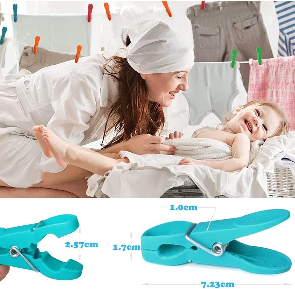 48 PCS Colored Plastic Clothespins,Heavy Duty Clothes Pins with Springs