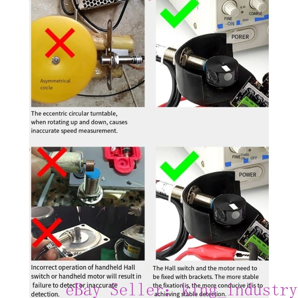 High Precision Digital Tachometer with Hall Sensor for Motor Speed Testing