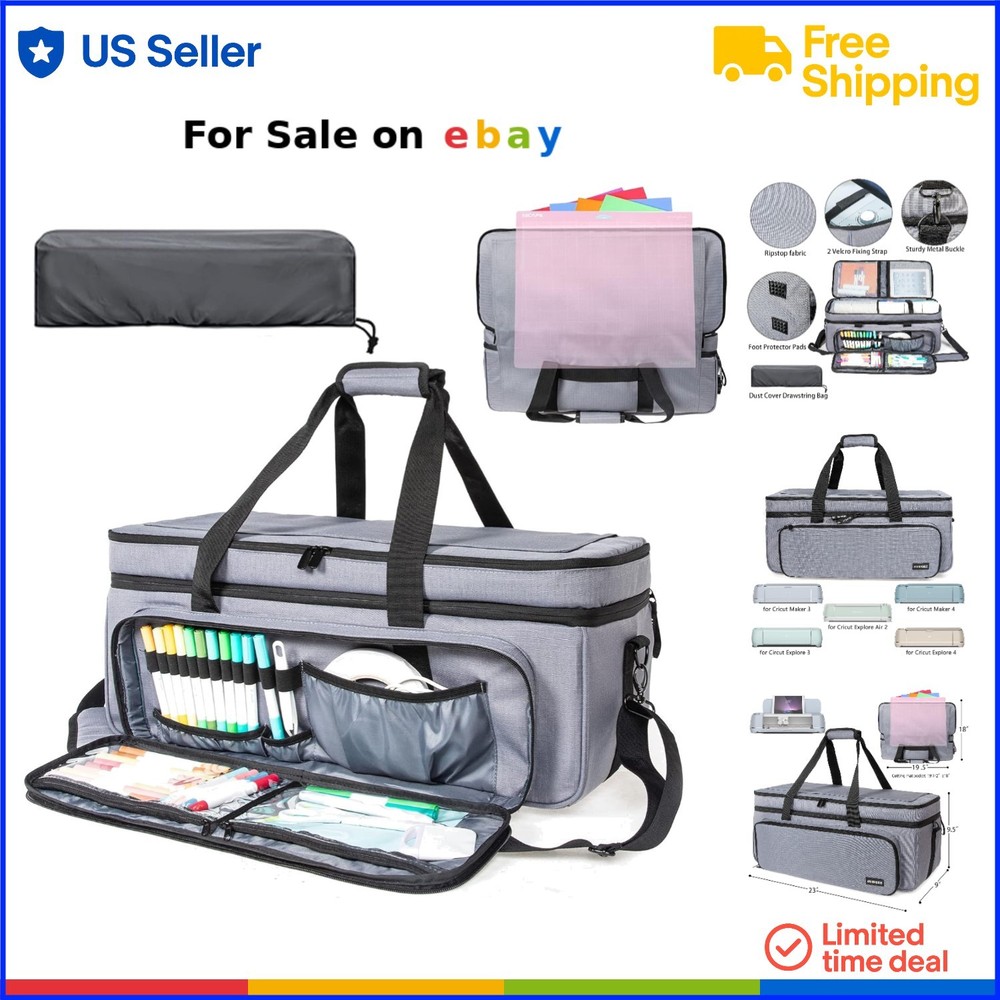 Carrying Case for Cricut Maker 3/4 Explore Air 2/3/4 Double-Layer Storage