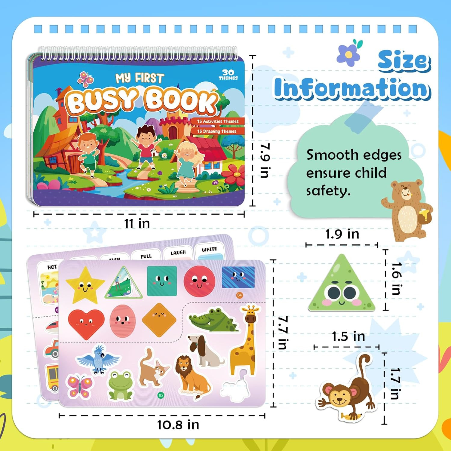 Montessori Busy Book for Toddlers 3-5, Activity Books for Kids, Toddler Busy Boo