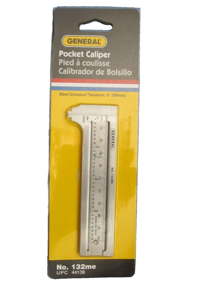 General Tools Pocket Calipers #132ME  3"   NEW