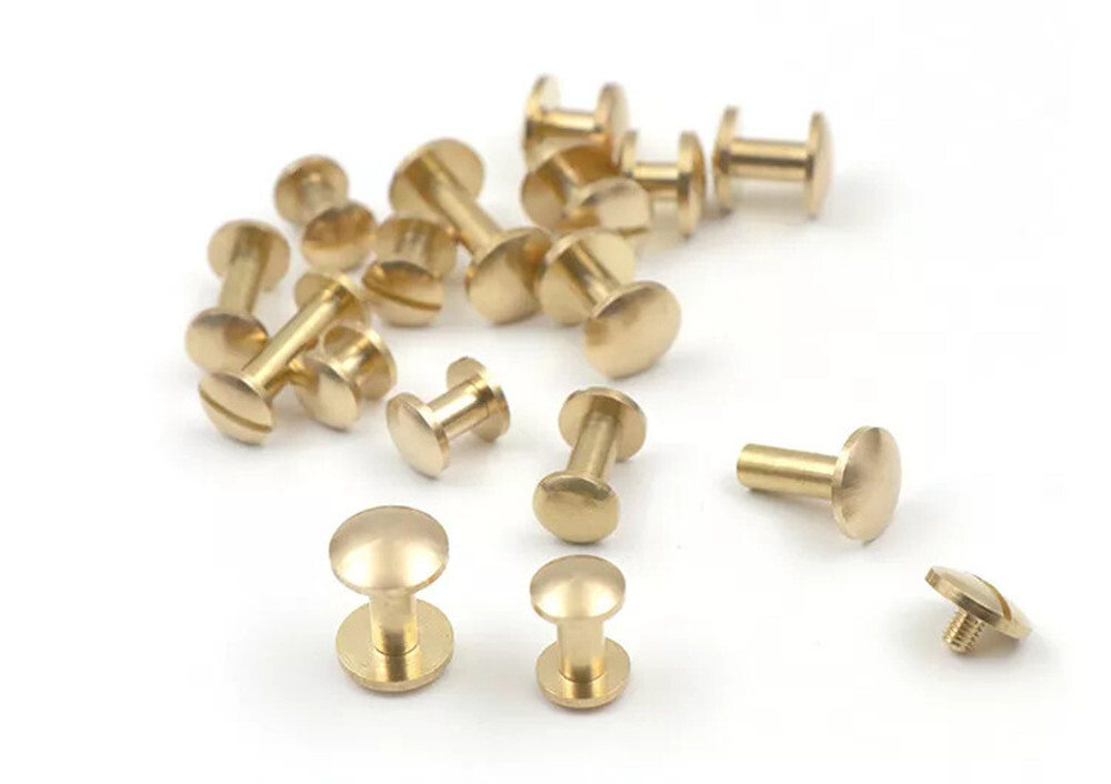 Belt Screws Leather Craft Chicago Nail Brass Solid Rivets Stud Head Wallet Round