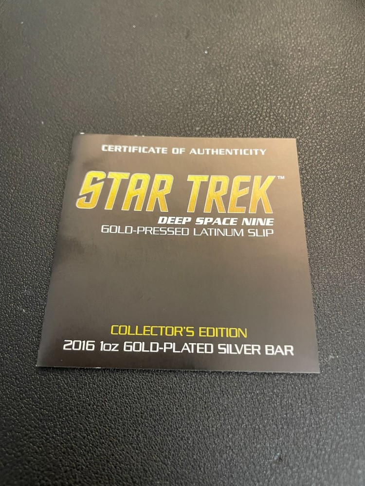 2016 deep space nine gold pressed latinum slip 1 oz silver - Perth Mint