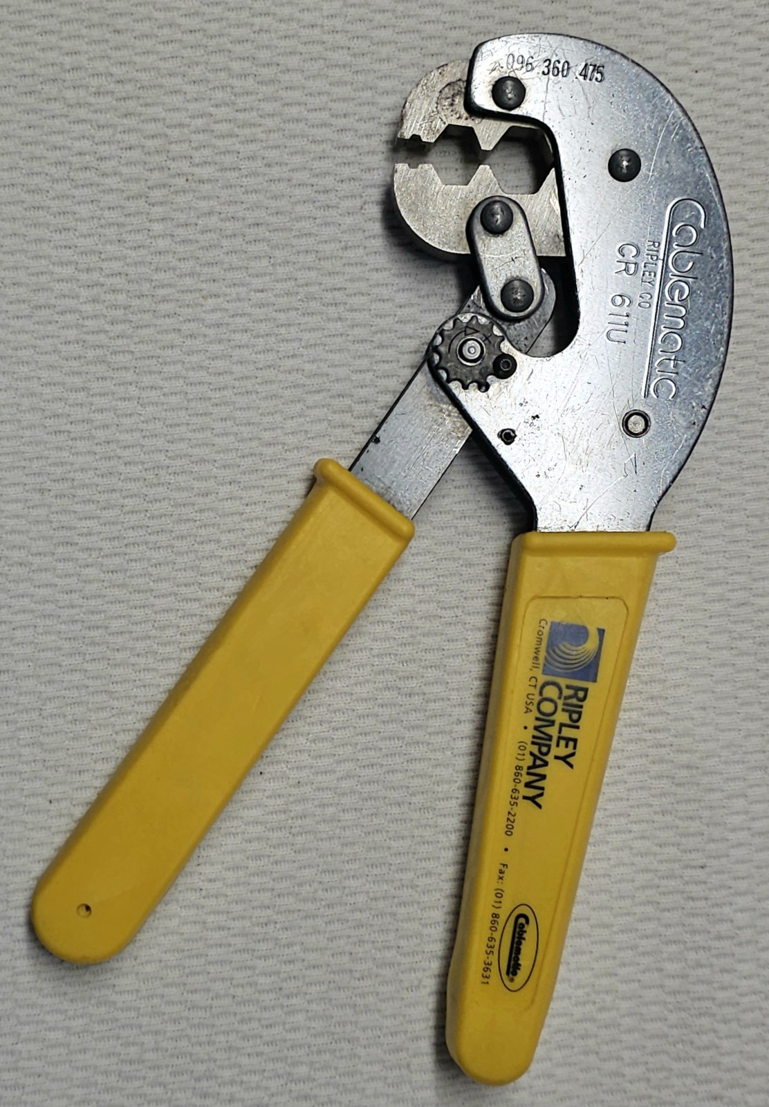 Vintage Ripley Co Cablematic CR 611U Hex Crimp Tool LN Lineman Bell System MINT