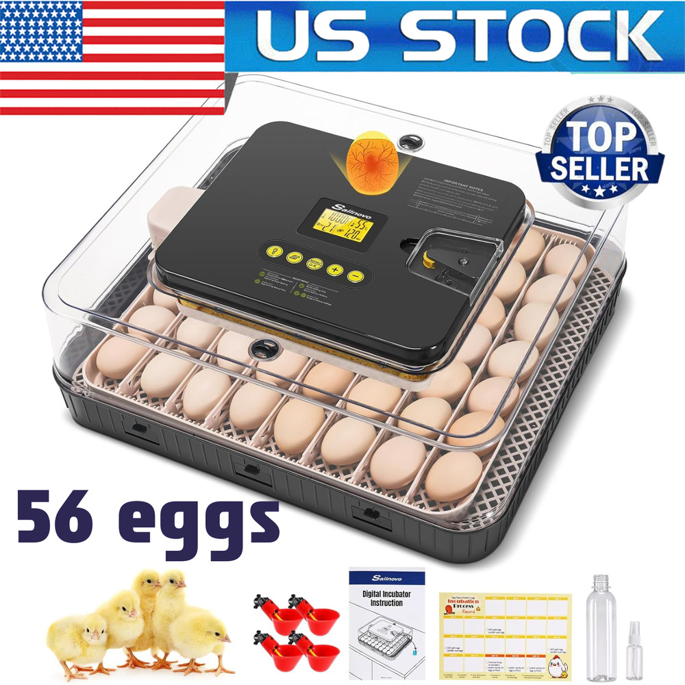 56 Egg Incubator for Hatching Eggs +Automatic Egg Turning Temperature Control'