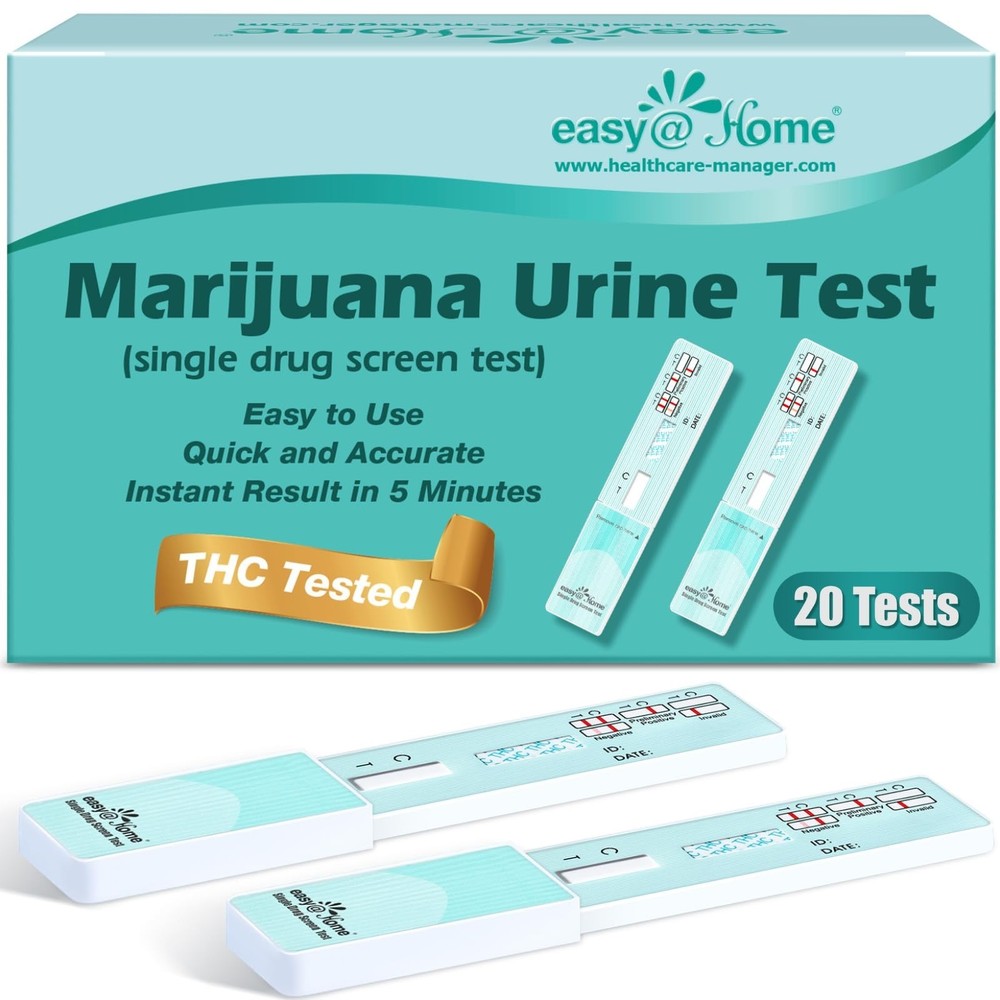 THC Single Panel Drug Test Kit - 20 Pack, Easy Home Testing for Marijuana Use