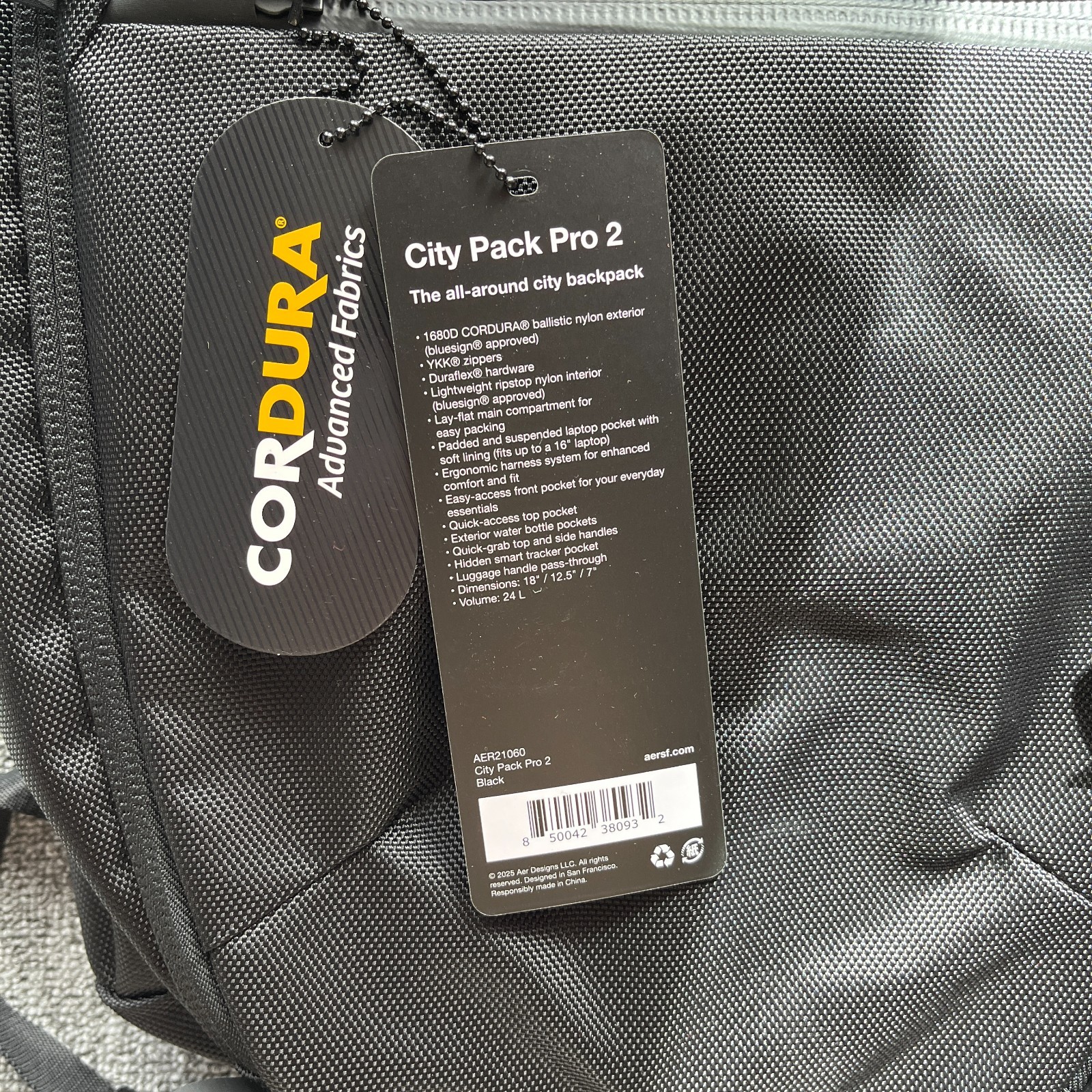 Aer City Pack Pro 2 Backpack (24L, Black) | 16" Laptop, EDC, Travel | BNWT