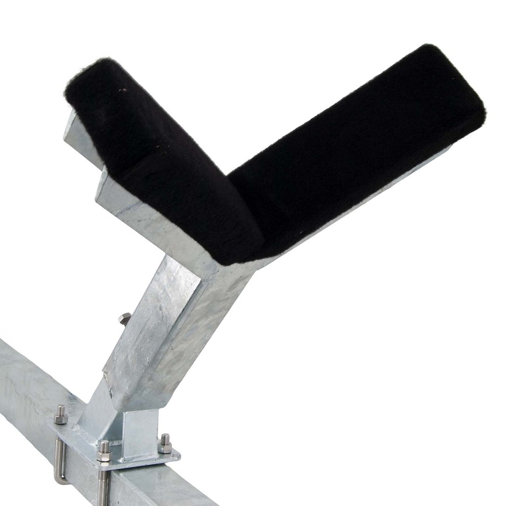 Bow Rest Catcher Assembly for Boat Trailer Adjustable Galvanized Post Carpeted