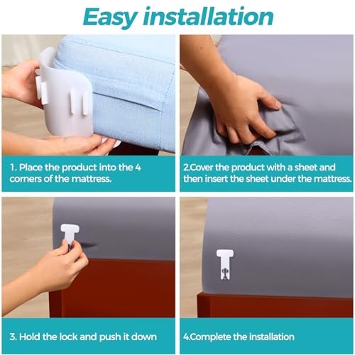 Bed Sheet Holders for Corners, 4 Pcs Adjustable Fitted Mattress Holders