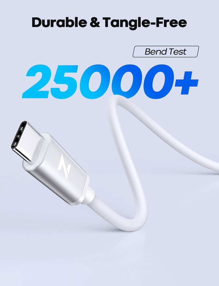 ZENANBiBi White PS5 USB C Charging Cable 10ft, Long