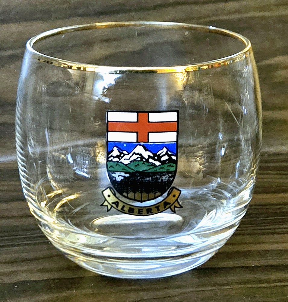 ALBERTA CANADA Roly Poly Glass Barware 3.25" x 3"