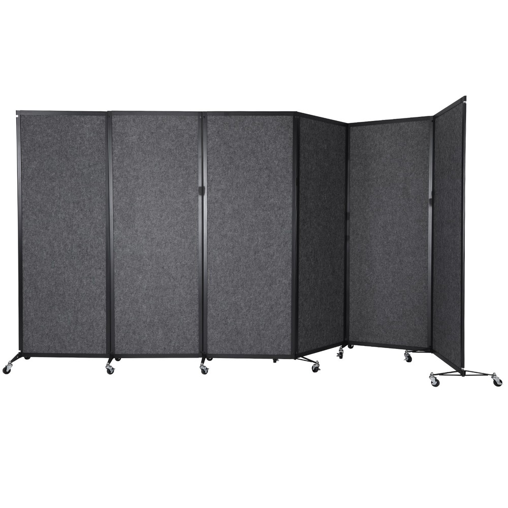 Rolling Privacy Room Divider 6 Panel Privacy Panel Partition for Home Dorm Decor