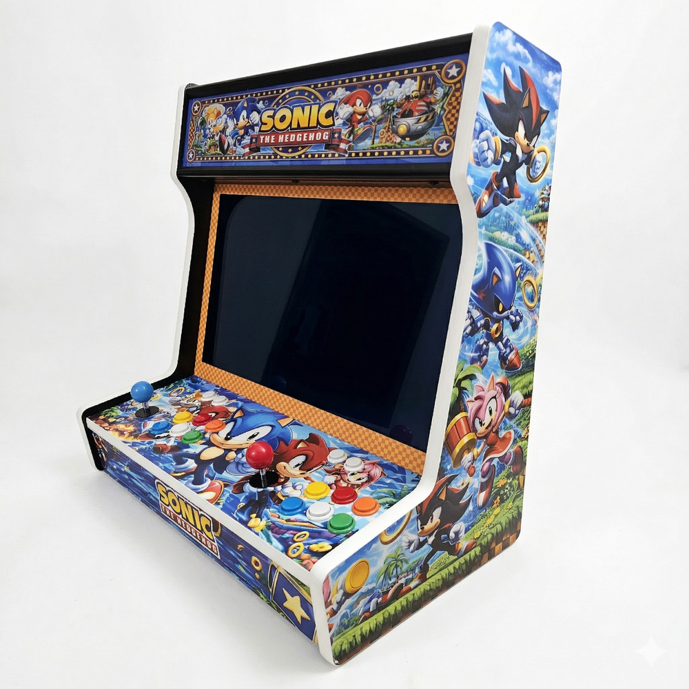 DIY Arcade Cabinet Kit, Bartop, Wall Mountable, Sonic Theme - 2 Player Machine