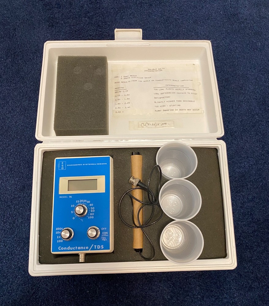 ESD Engineered Systems & Designs Soluble Salts Model 78 conductance TDS meter