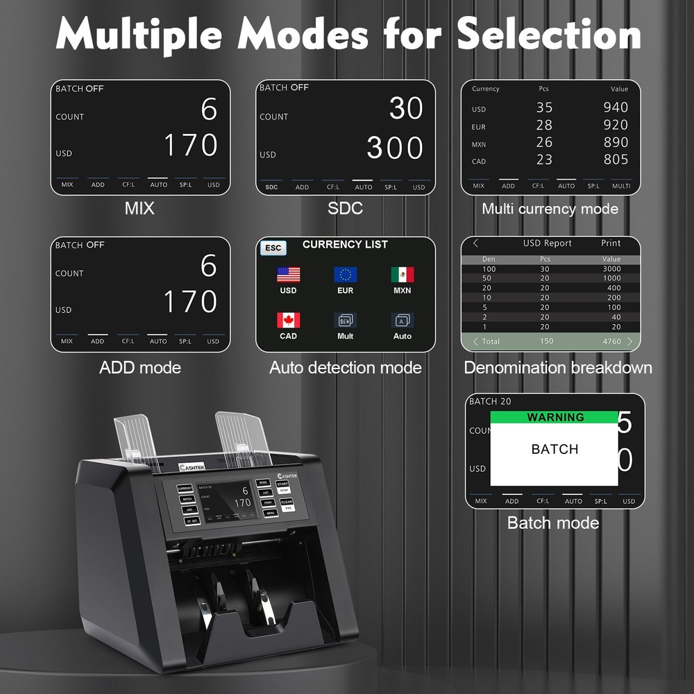 N30 Money Counter Machine Mixed Denomination Bill Value Counting Note Counter