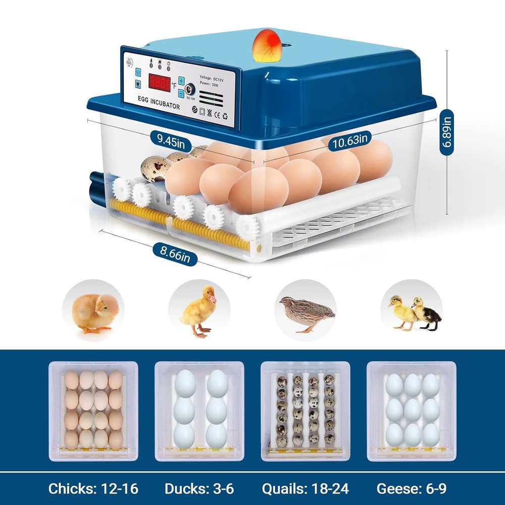 12-24 Egg Hatching Incubator with Automatic Turner for Hatching Turkey Goose