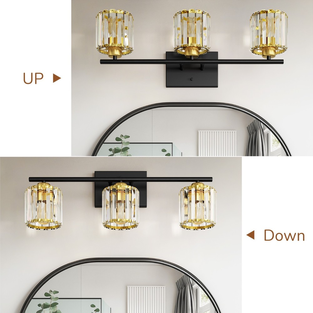 EDISHINE 3-light 24'' Bathroom Dimmable Vanity Light, E26/Medium (Standard)