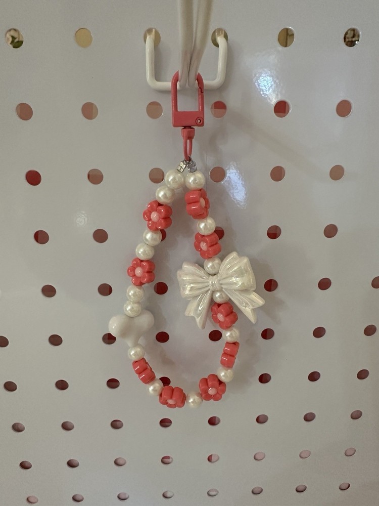 Flower Bow Phone Chain Adorable Beaded Backpack Bag Charm Collect Them