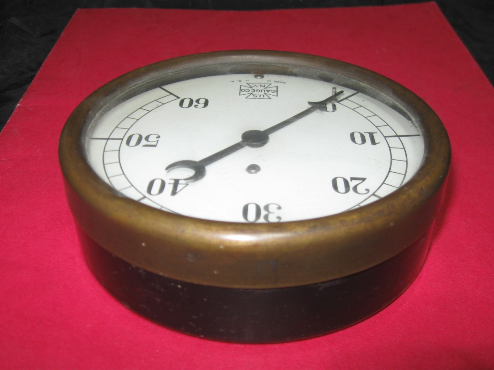 Antique US Gauge Co Brass Steam 60 PSI Gauge Boiler Engine GREAT STEAMPUNK