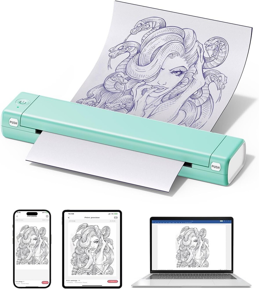 Phomemo M08F Wireless Tattoo Transfer Stencil Printer Thermal Tattoo Machine US