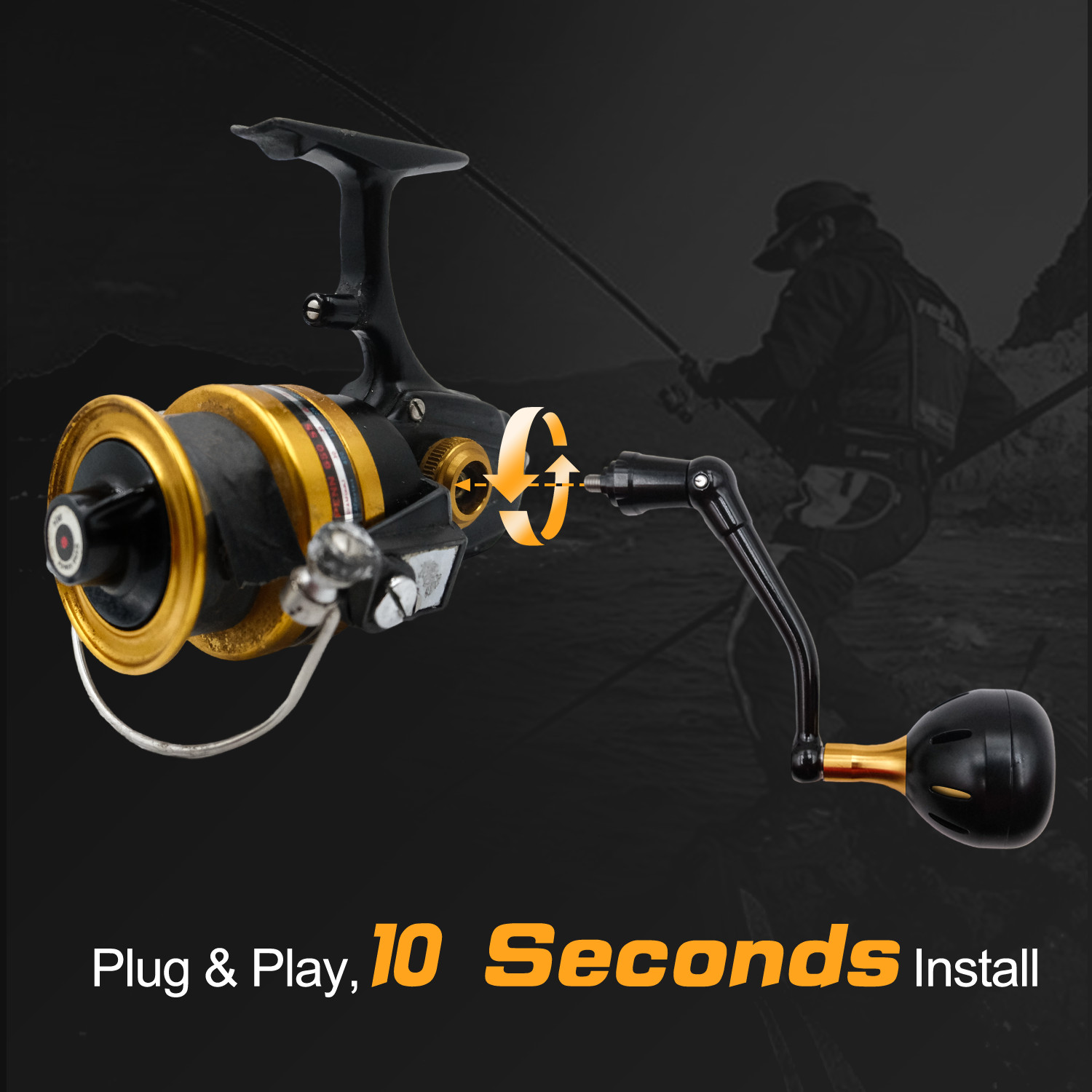 76mm Power Handle for Penn Spinfisher 8500SS Saltwater Reel Plug and Play