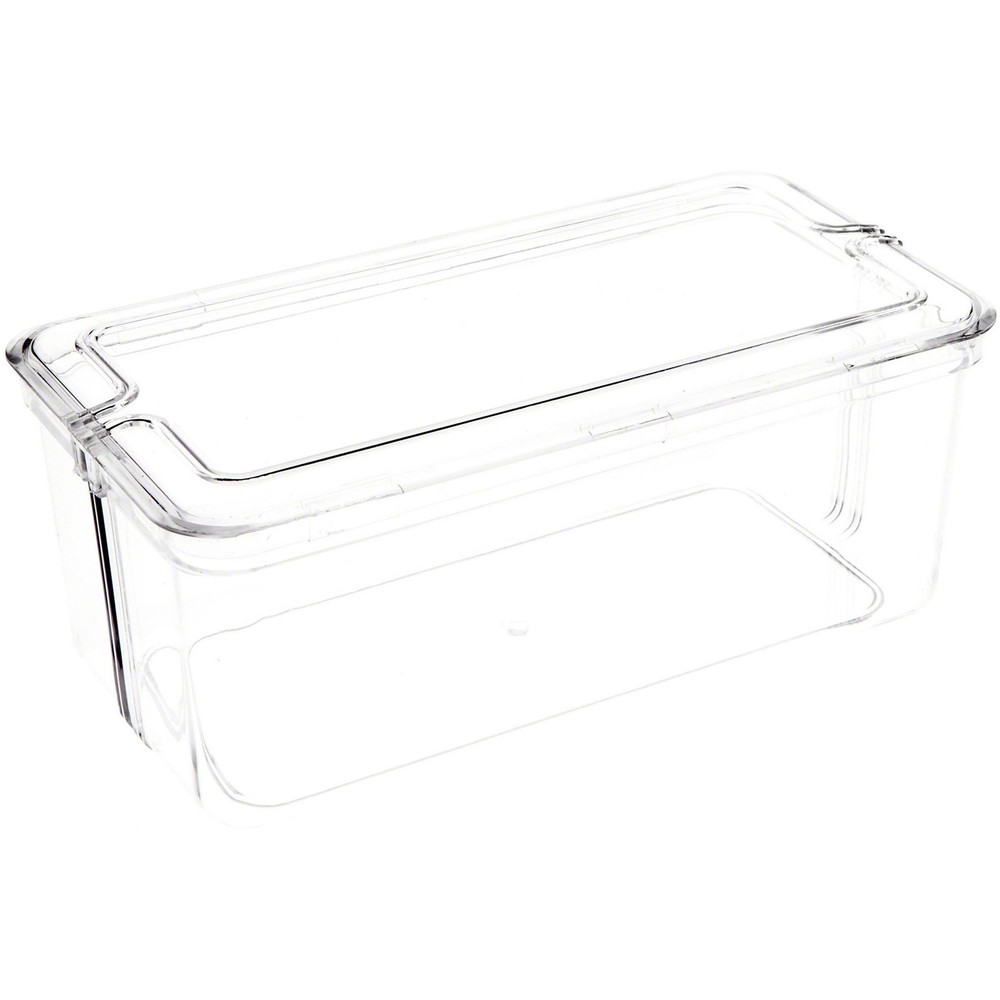 Pioneer Plastics Clear Rectangular Container, 7.375" W x 3.6875" D x 3" H