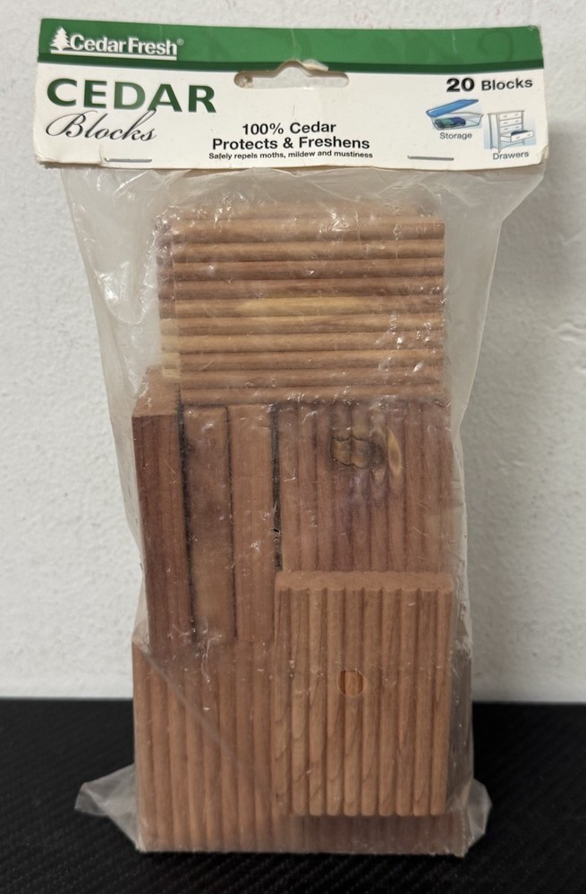 CedarFresh 100% Cedar Blocks 20 Pack Moth Protector Closet Drawer Storage