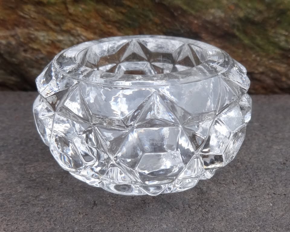 N.E Glass Washington Round Open Salt Dip, Cellar, Dish!