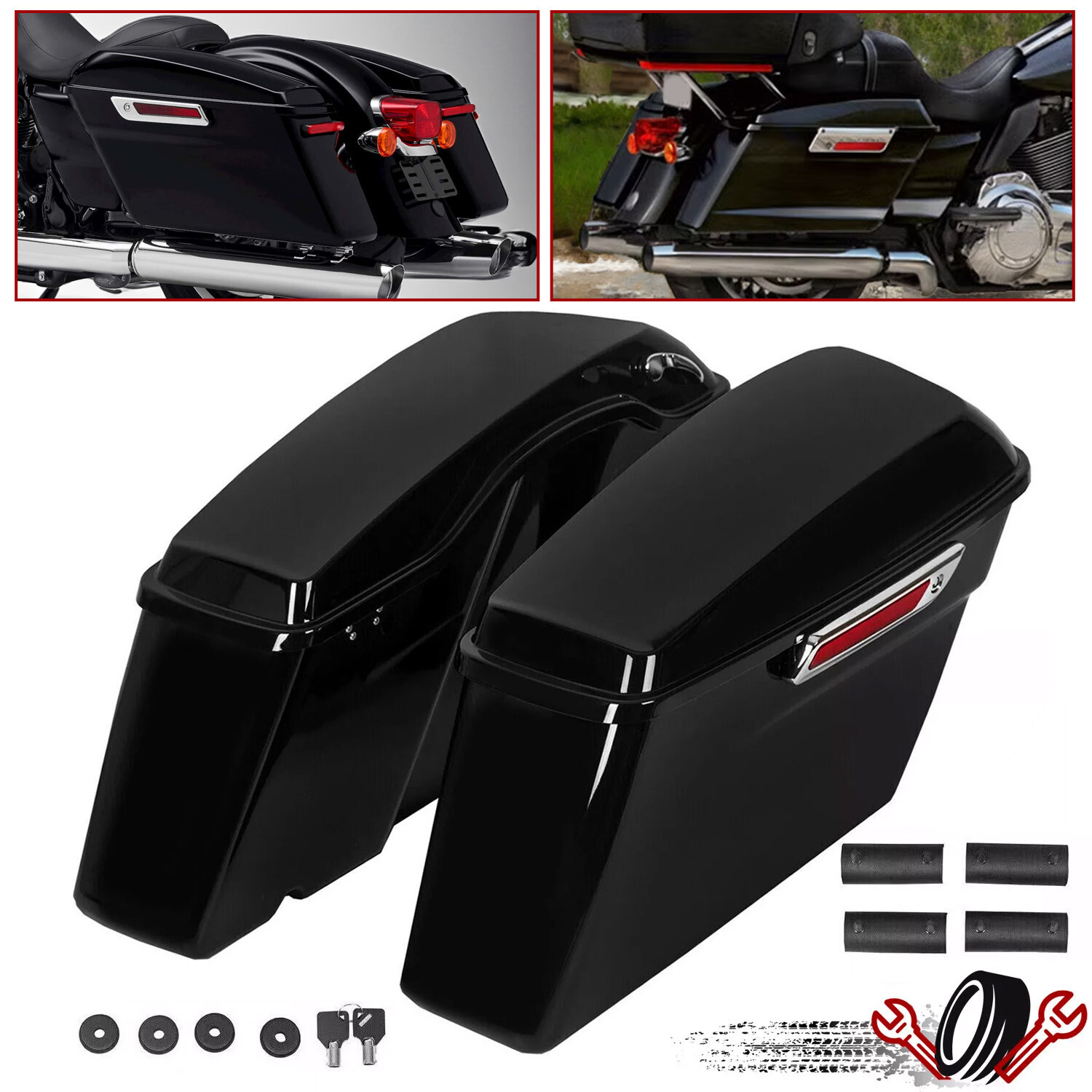Hard Saddlebag Saddle Bags For Harley Touring Road King Street Glide 1994-2013