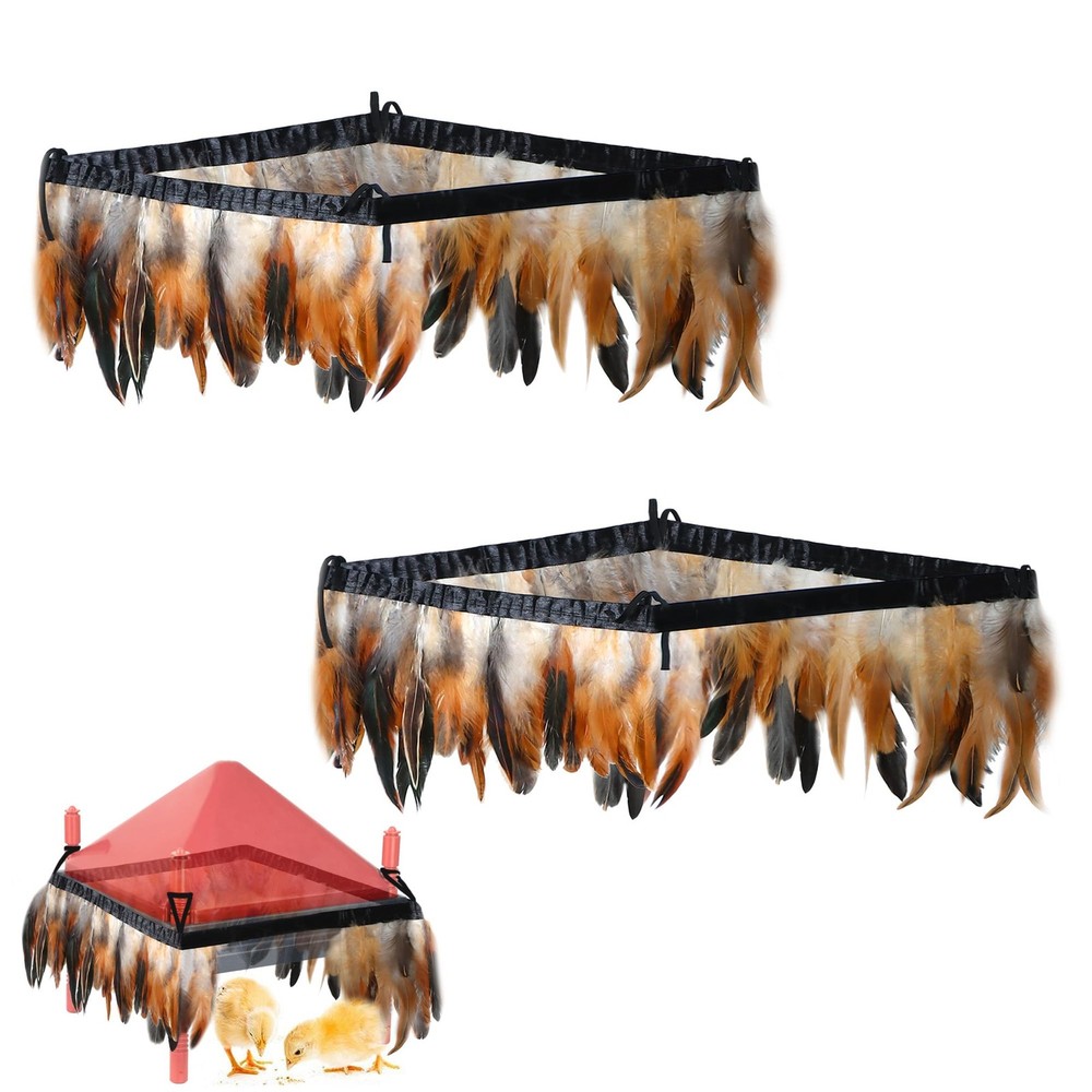 Atvkov Feathers for Chick Brooder Heating Plate 10" x 10", 2 Pack, Multicolor
