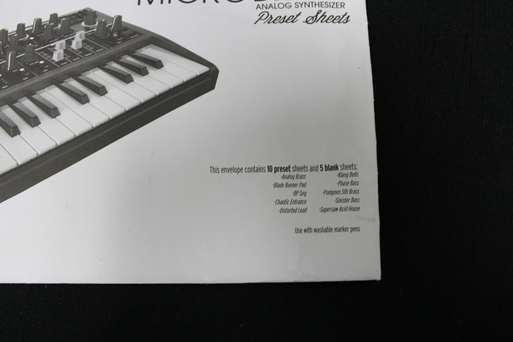 Analog Synth Preset sheets for Arturia MicroBrute New