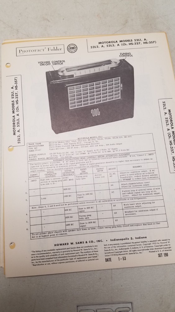 Sams Photo Fact Set 190 1/53 Complete Set