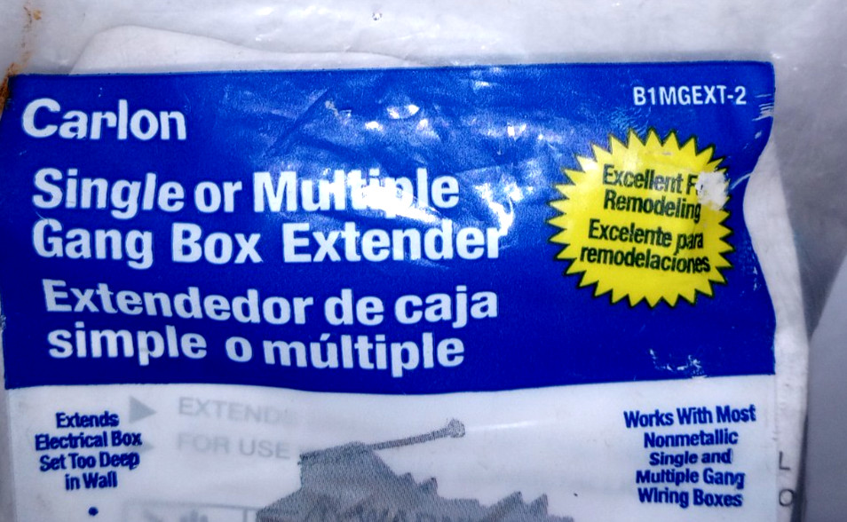 Carlon Single Or Multiple Gang Box Extender - New in Package