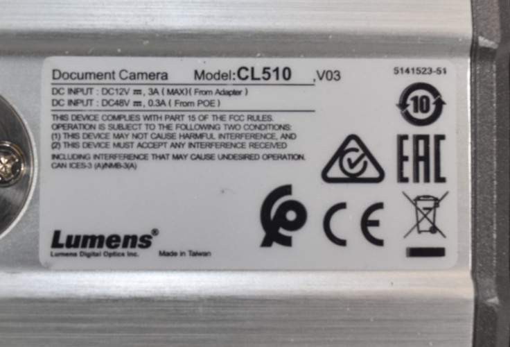 Lumens CL510 Ceiling Document Camera Full HD 1080