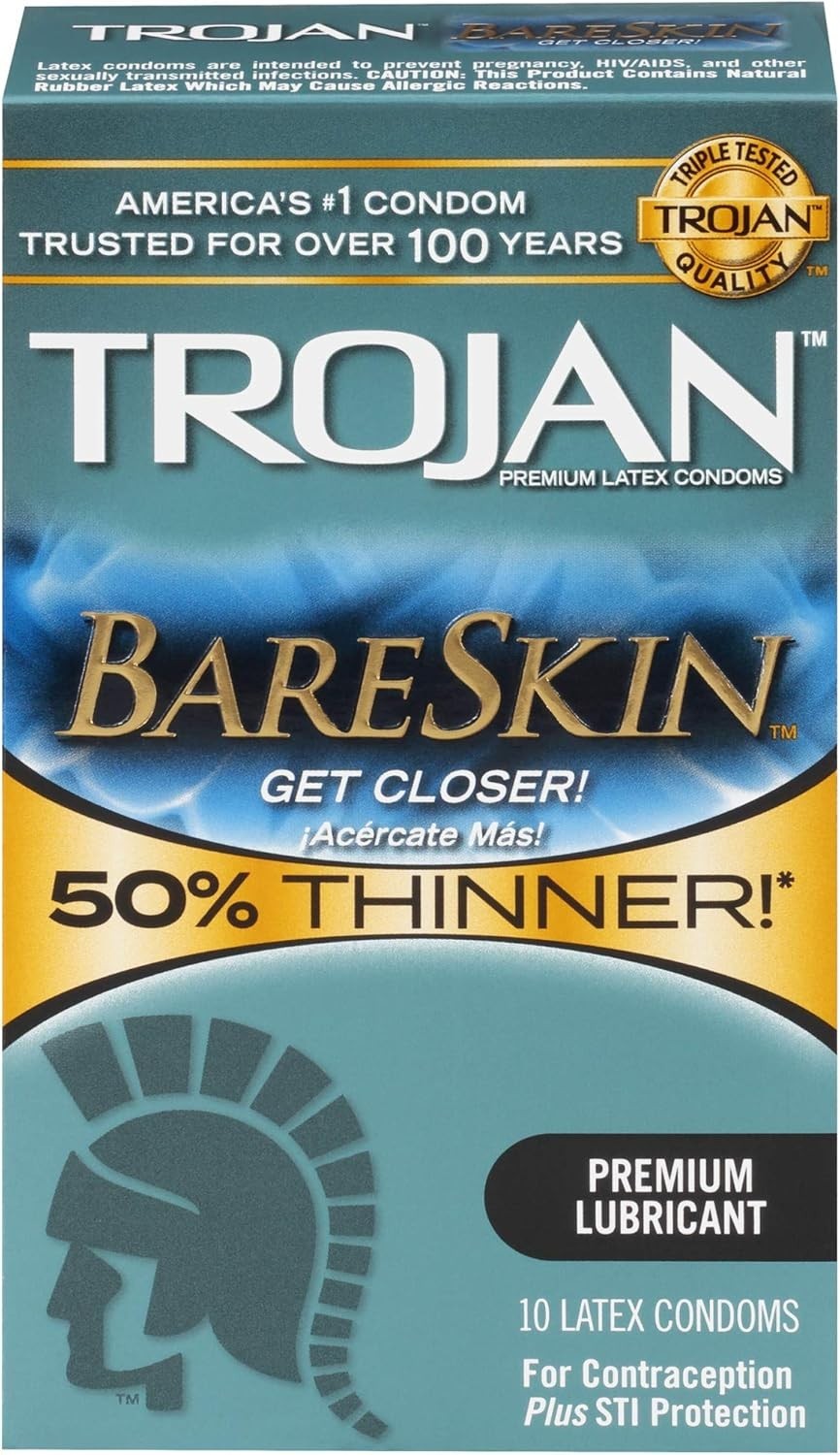 Trojan Sensitivity Bareskin Thinnest Sensitive Lubricated Latex Condoms-Exp 5/29