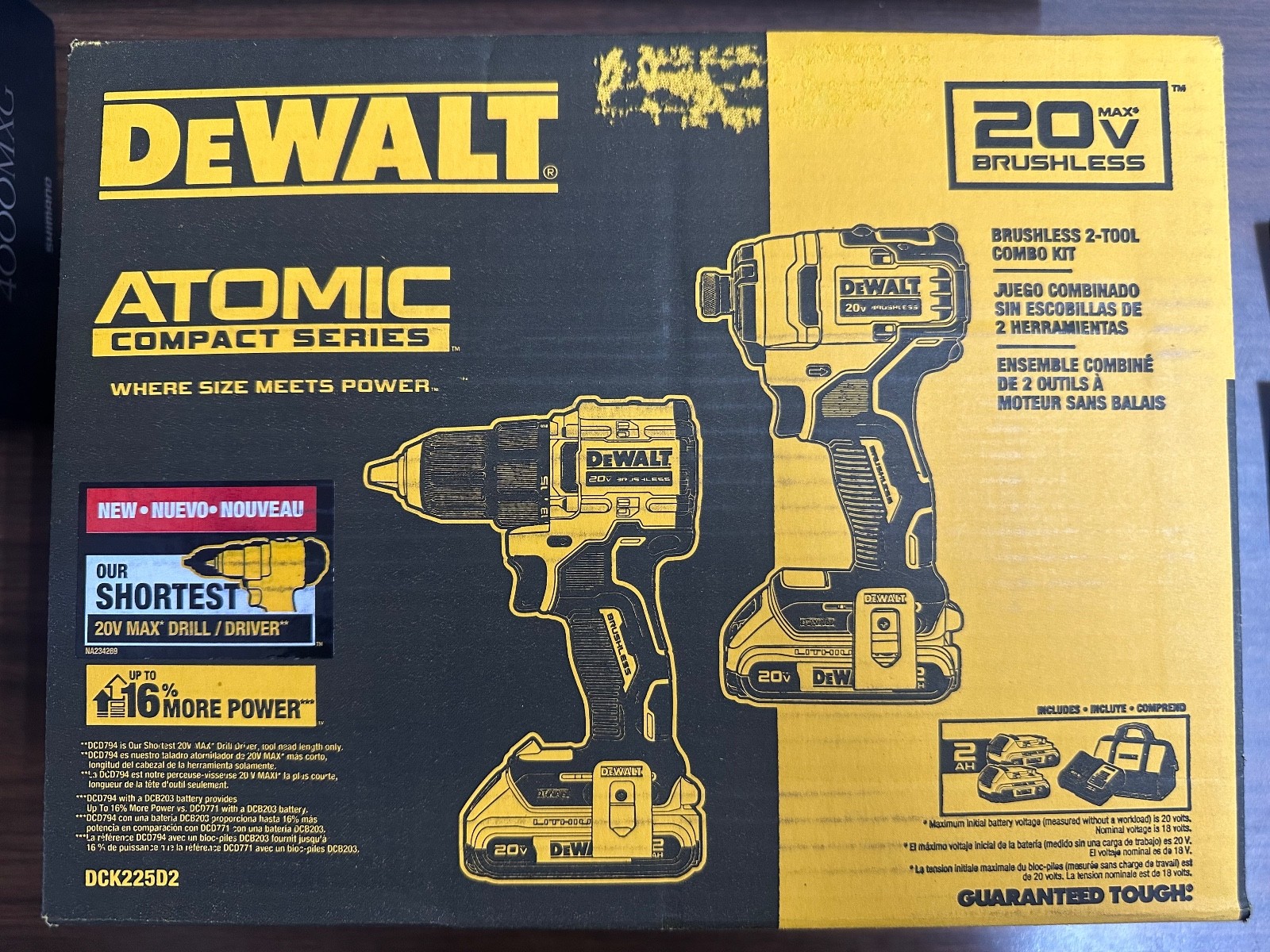 DeWalt DCK225D2 ATOMIC 20V MAX Brushless 2 Tool Combo Kit BRAND NEW