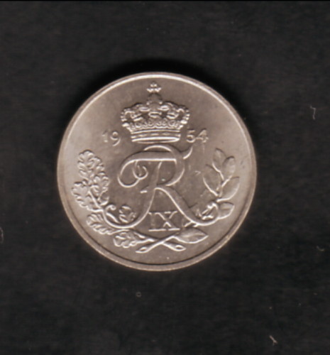 Denmark 1954 UNC 10 Ore Coin