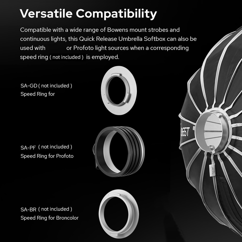 Godox S85T Professional Foldable Softbox Quick Release Umbrella Softbox W/ Diffu