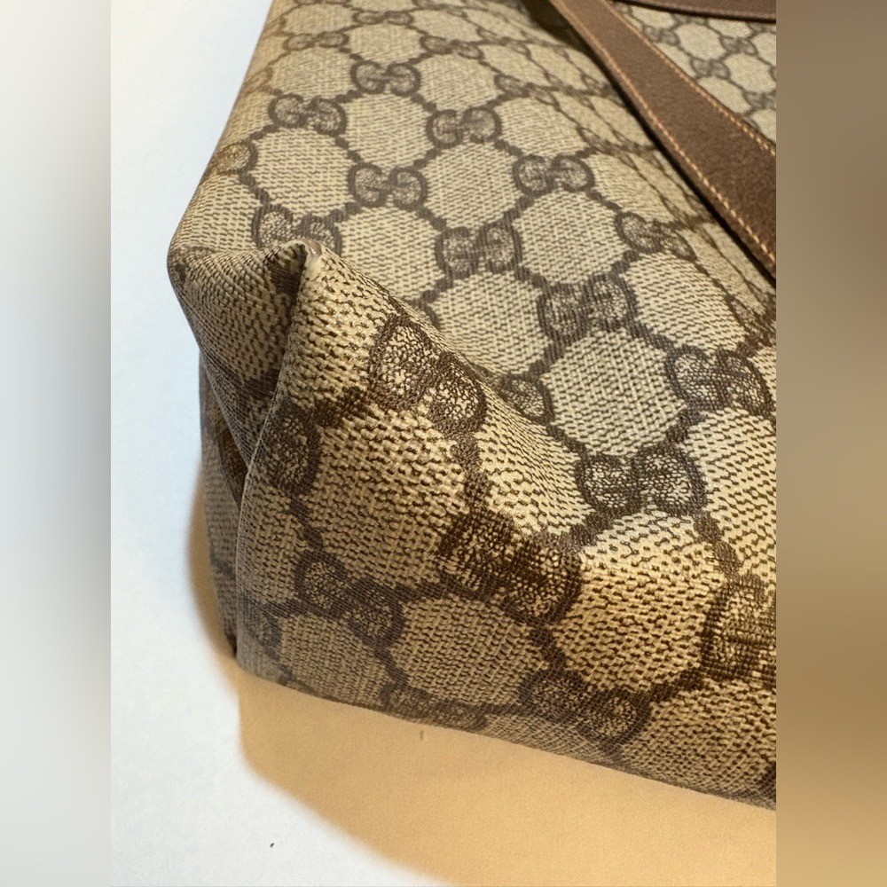 Gucci Beige and Brown Monogram Shoulder Bag