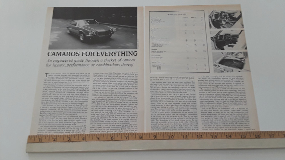 1972 CAMARO  ORIGINAL 1972  ARTICLE