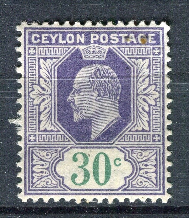 CEYLON; 1904 early ED VII issue fine Mint hinged 30c. value