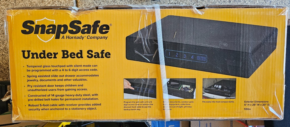Snapsafe Specialty Under Bed Medium Access CodeKey Entry Black Safe - 75402