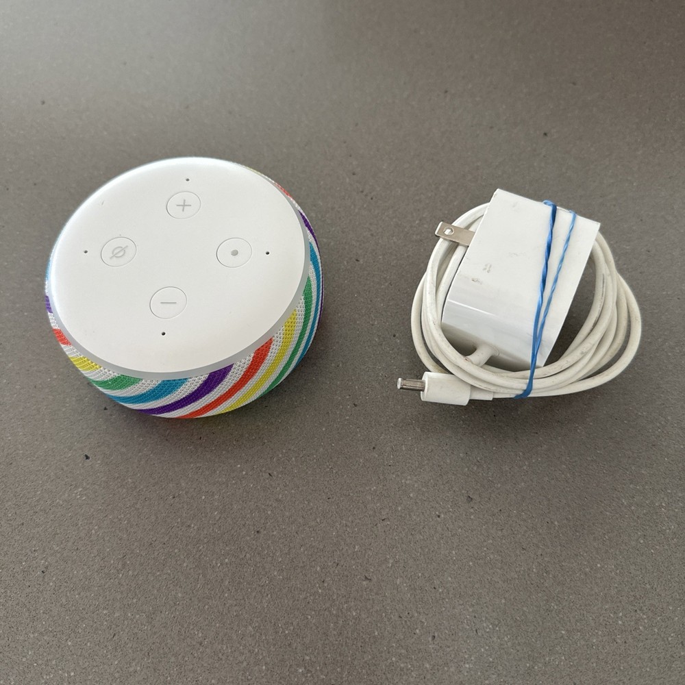 Amazon Alexa Echo Dot 3rd Generation Kids Edition Cable Rainbow Smart Speaker