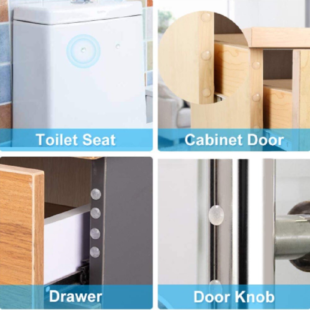 100 Pcs Silicone Rubber Cabinet Door Pad Bumper Stop Damper Furniture Stopper US