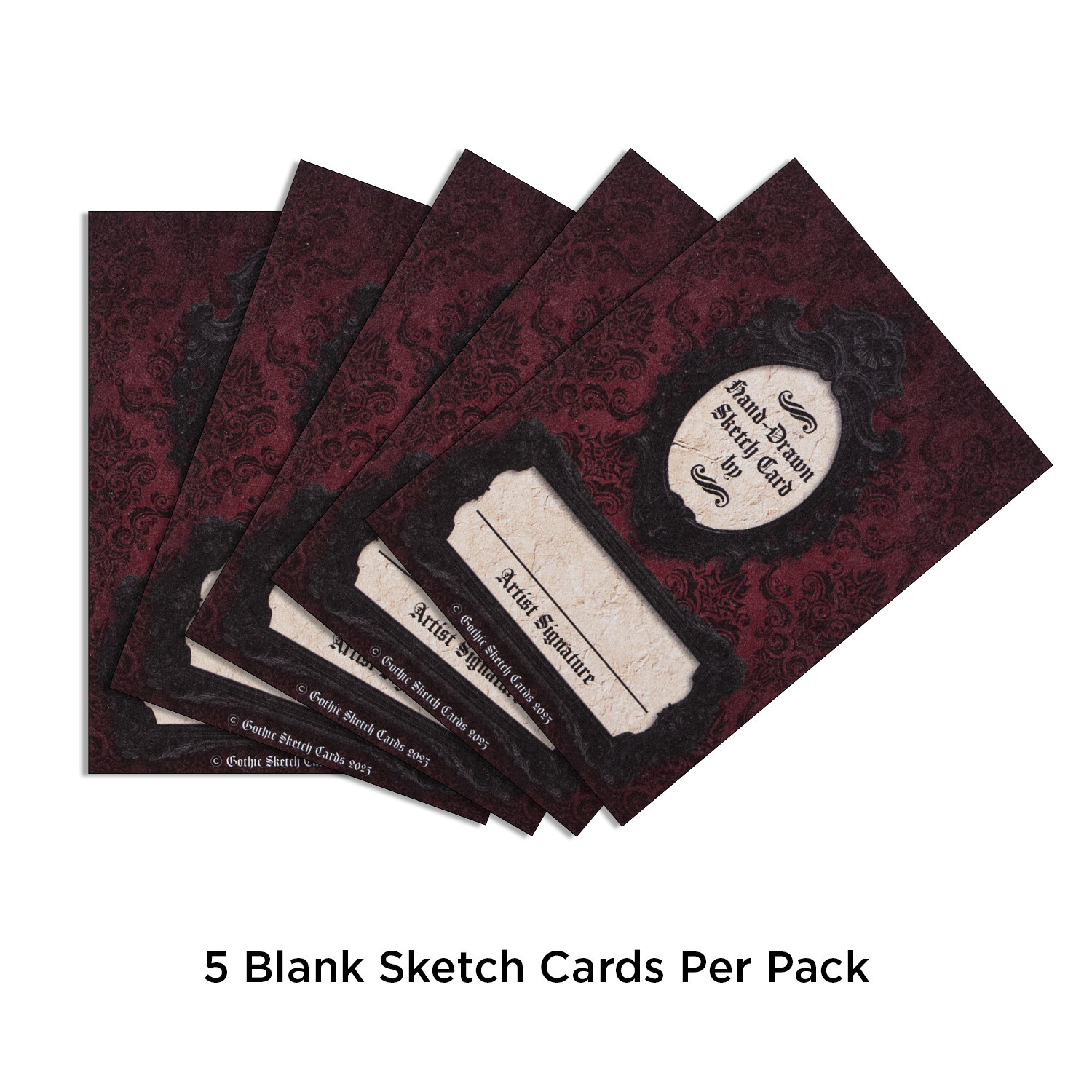 🕷️Gothic Sketch Cards - Blank Trading Cards 2.5x 3.5 - 32pt Thick - 5 Cards🕷️