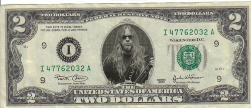 Jeff Hanneman $2 Bill Mint Celebrity